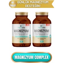 Magnezyum 3x Complex 60 Tablet 200 Mg - Malat-Sitrat-Bisglisinat-B6 - 2 Adet