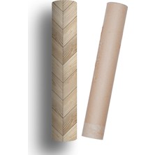 Biga İmaj Yer Kaplama Folyosu Kendinden Yapışkanlı Laminasyonlu Balıksırtı Ahşap Parke Desen 60 cm  x 100 cm