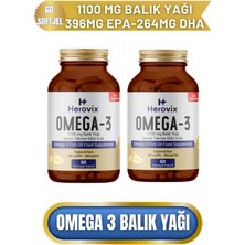 Herovix Omega 3 Balık Yağı 60 Softjel 1100 Mg 2 Adet