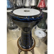 Vatan Alüminyum Döküm Mavi-Siyah Çatlak Desenli Darbuka/çömlek Kod 5627