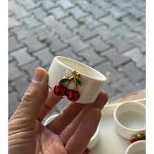 Kirazlı 6lı Porselen Lokumluk (Tepsi Hariç)