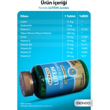 Nondo Lutein Zeaksantin Complex 180 Tablet Jumbo Size ( C Vitamini, Çinko, Selenyum, Astaksantin)