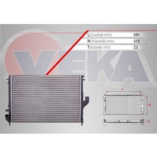 VEKA-16-3538 - Su Radyatoru Mekanık Dacıa Duster 1.5 Dcı (K9K 796) M-T Ac+/- 85 Hp 2010-