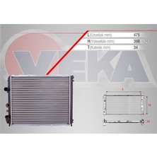 VEKA-16-3513 - Su Radyatoru Mekanık Renault Clıo Iı (Bb0-1-2,cb0-1-2) 1.2 M-T 1998-2005