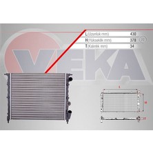 VEKA-16-3534 - Su Radyatoru Mekanık Renault R19 1.4 Karburatorlu Klımasız M-T 1988-2001
