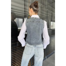 Gülseli Kadın Cepli Jean Kot Yelek