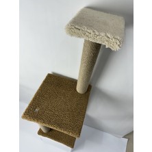 Peluş Dokulu Yumuşacık 86 cm İki Katlı Mega Boy Kedi Tırmalama Tahtası Soft Sevilen Renkler