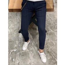 Rex Moda Çizgili Kumaş Pantolon