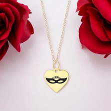 Archin Gösterişli Kalp Motifli 14  AyarAltın Plakalı Özel Semboller Kolyesi