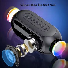 Dijital Çalar Saat S8 Rgb LED Işıklı Bluetooth Bas Hoparlör Mp3 Fm Radyo Hd LED Ekran Çok Fonksiyonlu Speaker