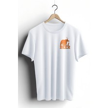 Zestia Unisex T-Shirt, Bear Beer Tasarım Baskılı, Regular,  Pamuk, Beyaz T-Shirt NO:00207