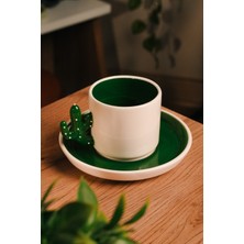 Seramik Kaktüs Desenli Mug | Kahve | Çay | Filtre Kahve | Espresso  | 2 Parça | 180 ml