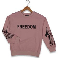 Freedom Baskılı Kız Sweatshırt