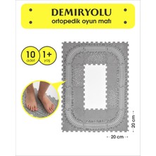 10 Mödüllü Oyun Masaj Demiryolu Ortopedik Halı Duyu Matları Puzzle Masaj Tren Yolu