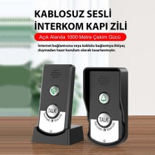 Etabel  Elektronik Kablosuz 2 Yönlü Ses Iletimi Telsiz Uzun Menzilli  Su Geçirmez Kapı Zili Ünitesi