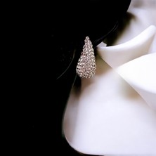 Velora Mini Zirkon Taşlı Çelik Gold Renk Damla Küpe 2cm