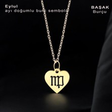 Archin Zarif Kalp Motifli ve Parlak 14  AyarAltın Plakalı Burç Semboller Kolyesi