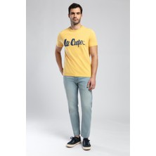 Lee Cooper Londonlogo Erkek %100 Pamuk O Yaka T-Shirt Safran