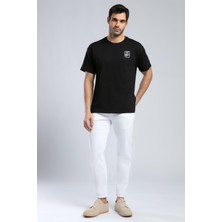 Lee Cooper Kite Erkek %100 Pamuk O Yaka T-Shirt Siyah