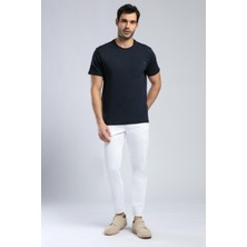 Lee Cooper Vincent Erkek %100 Pamuk O Yaka T-Shirt Lacivert