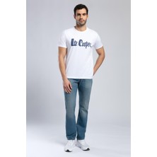 Lee Cooper Londonlogo Erkek %100 Pamuk O Yaka T-Shirt Beyaz-L