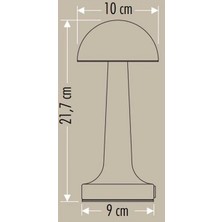 Uzm Light Horoz Masa Lambası 3 Renk Şarjlı Mantar Tip 60LM 23 x 10MM Type-C ( Gövde Renk Bakır ) ( Avıva 3cct Lizbon )