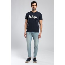 Lee Cooper Londonlogo Erkek %100 Pamuk O Yaka T-Shirt Lacivert