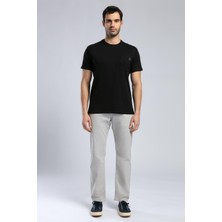 Lee Cooper Vincent Erkek %100 Pamuk O Yaka T-Shirt Siyah