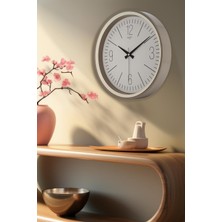 Kumbeji Kasa Krem Çerçeve Duvar Saati 37  cm