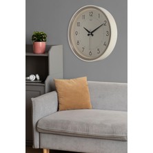 Krem Kasa Kumbeji Çerçeve Duvar Saati 37  cm