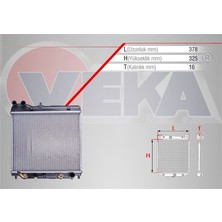 VEKA-16-2008B - Su Radyatoru Brazıng Honda Jazz Iı (Gd) 1.2 A-T Kısa Tıp 2002-2008