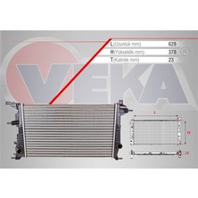 VEKA-16-3537 - Su Radyatoru Mekanık Renault Megane Iıı (Kz0/1) 1.5 Dcı M-T Ac+/- 2008-2015