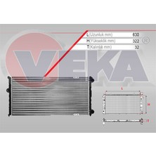 VEKA-16-4405-2 - Su Radyatoru Mekanık Volkswagen Polo Classıc (6kv2) 1.6 Aft Motor M-T Ac - 1995-2001