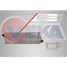 VEKA-42-4412 - Turbo Radyatoru (Intercooler) Volkswagen Lt 28-35 Iı (2db,2de,2dk) 2.5 Tdı 1996-2006