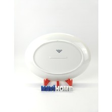 Mavi Desenli 32 cm Oval Kayık Tabak Tekli