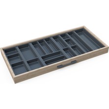 Mutfak Çekmece Içi Düzenleyici, Kaşıklık 104CM x 48CM Yanlar ve Boydan 4cm Kesilebilir, Antrasit