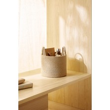 Ocean Home Textile Jüt Halat Dolap İçi Çamaşır Oyuncak Düzenleyici Saklama Sepeti Organizer 26x22 cm