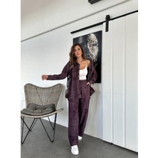 Qimya Butik Egzotik Asortik Kadın Batik Desenli Premium Tasarım Tunik Pantolon Ikili Takım