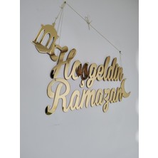 Hoşgeldin Ramazan Duvar Süsü 40  cm  Gold Pleksi