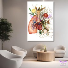 Tekli Dikey Kanvas Hastane Polklinik Tablosu Çiçekler ve Nefes