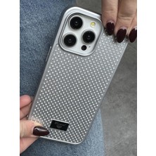 Paladyum Case iPhone 14 Pro Max Uyumlu Elmas Pırlanta Taşlı Gümüş Kılıf