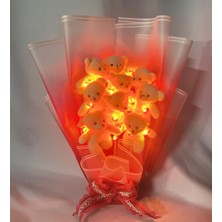 Sole Sevgiliye Özel Kalp LED Işıklı Elegance 9 Peluş Ayıcık Buketi