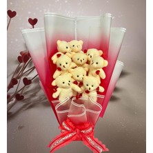 Sole Sevgiliye Özel Kalp LED Işıklı Elegance 9 Peluş Ayıcık Buketi