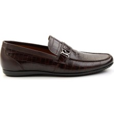 Bambi Kahve Kroko  Deri Erkek Casual Ayakkabı E01758026011