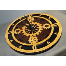 Racsen Design Steampunk Ahşap Duvar Saati