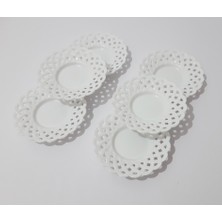 Renkli Çiçekler 6 Adet Çay Tabak Desenli Melamin Çay Tabağı