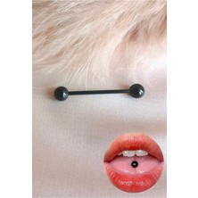 Bylin %100 316 L Cerrahi Çelik Dil Piercingi -Bar Uzunluğu 16mm- 1 Adet