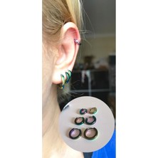 Cerrahi Çelik Halka Küpe Seti-Üç Çift - Halka Çapı 7mm, 9mm ve 12MM-KALINLIĞI 2,5mm