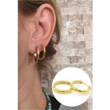 %100 316L Cerrahi Çelik Halka Küpe - Kalınlığı 2,5 mm - Halka Iç Çapı 16 mm - 1 Çift