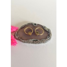 %100 Cerrahi Çelik Disk Kilitli Memeucu Halka Piercing - Halka Çapı 10 mm - 2 Adet